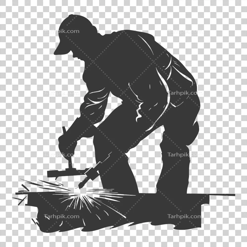 عکس دوربری تصویر سیاه سفید از یک آهنگر در حال کار با جزئیات دقیق و هنری