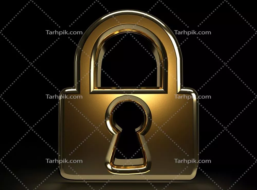 عکس قفل طلایی سه بعدی با طراحی منحصر به فرد و جذاب