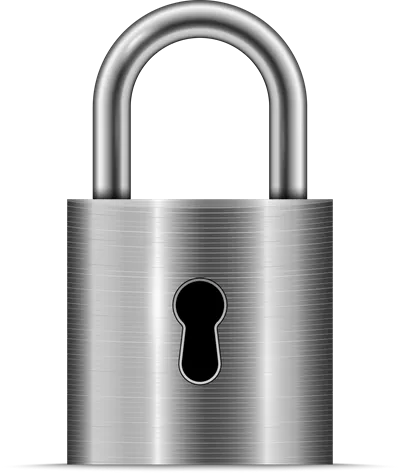 عکس دوربری قفل نقره ای با کلید، نماد امنیت و حفاظت از اطلاعات
