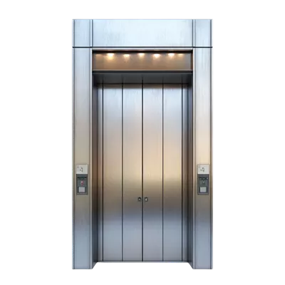 عکس دوربری آسانسور با در نقره ای: تجربه ای مدرن و شیک در ساختمان ها