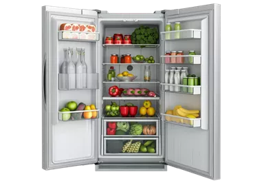 عکس دوربری یخچال فریزر با پس زمینه شفاف و طراحی مدرن و کاربردی