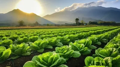 عکس رشد کاهو در مزارع کشاورزی با استفاده از فناوری هوش مصنوعی