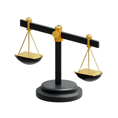 عکس دوربری تصویر سه بعدی نماد عدالت با طراحی جذاب و مدرن