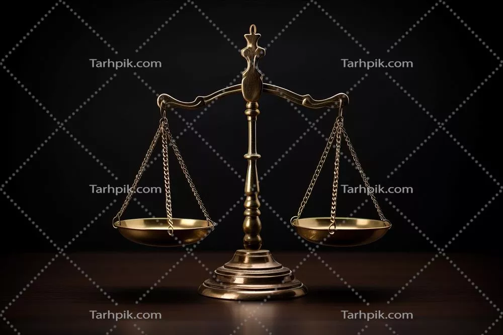 عکس نماد مقیاس عدالت: نمادی برجسته از قانون و انصاف در تاریکی