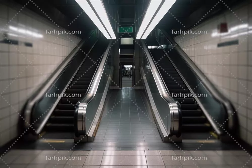 عکس تصویری خلاقانه از پله برقی و پله های معمولی در یک محیط شهری