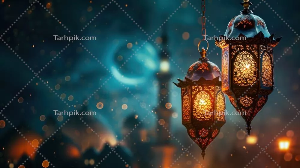 عکس پس زمینه ای زیبا و منحصر به فرد برای ماه رمضان با فضای خالی