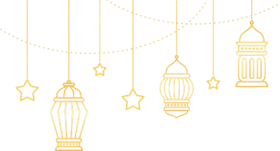 عکس دوربری زینت بخشیدن به ماه رمضان با چراغ های اسلامی طلایی آویزان