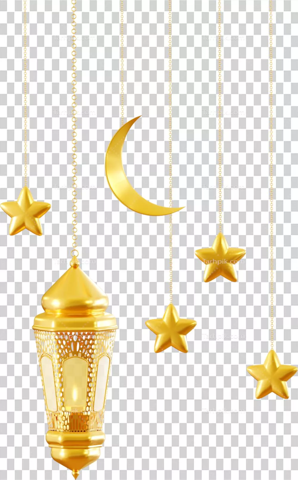 عکس دوربری چراغ آویز و تزئین ماه برای ماه مبارک رمضان