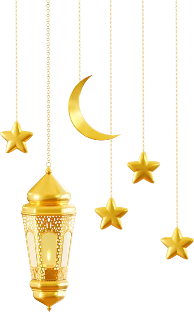 عکس دوربری چراغ آویز و تزئین ماه برای ماه مبارک رمضان