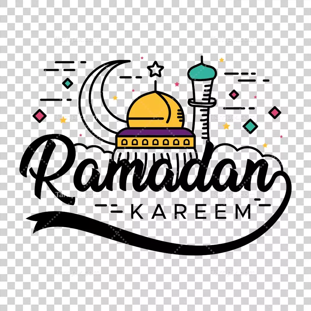 عکس دوربری طراحی زیبا و هنری برای ماه مبارک رمضان با استفاده از تایپوگرافی