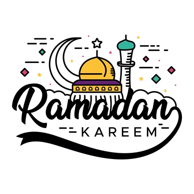 عکس دوربری طراحی زیبا و هنری برای ماه مبارک رمضان با استفاده از تایپوگرافی