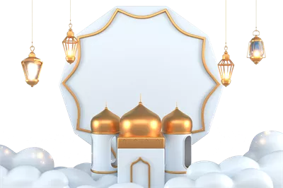 عکس دوربری عناصر تبریک ماه رمضان با طراحی اسلامی و تزئینات زیبا
