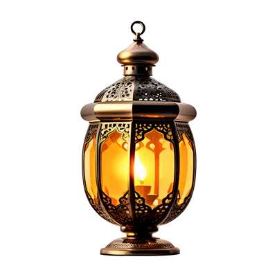 عکس دوربری چراغ رمضان اسلامی با طراحی هوش مصنوعی در پس زمینه شفاف