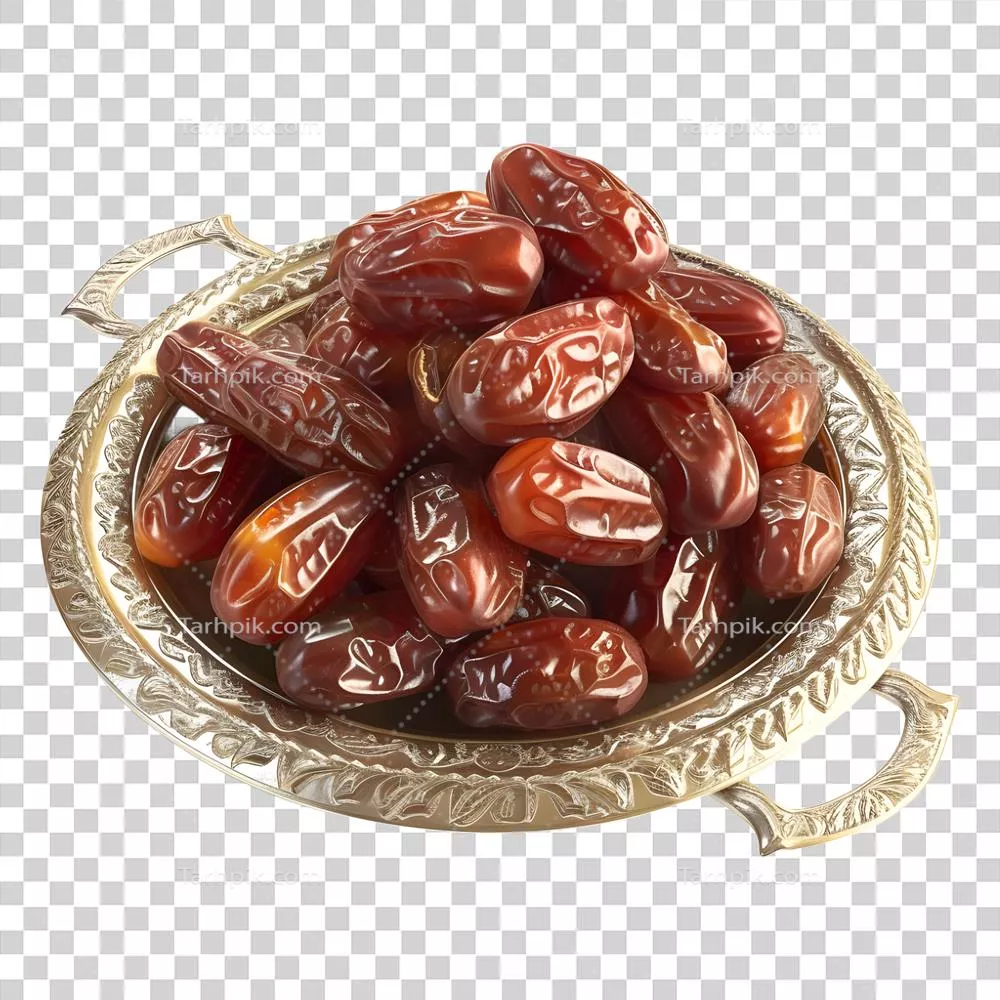 عکس دوربری تصویری زیبا از خرماهای خوشمزه ماه رمضان با طراحی سه بعدی