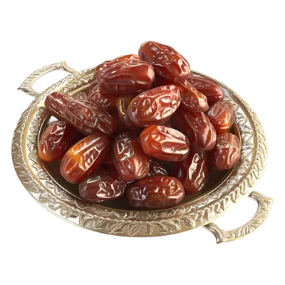 عکس دوربری تصویری زیبا از خرماهای خوشمزه ماه رمضان با طراحی سه بعدی