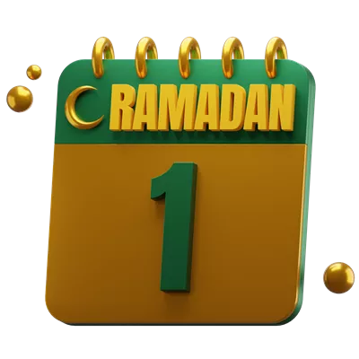 عکس دوربری تصویری زیبا از ماه رمضان در تقویم اسلامی با رنگ های سبز و طلایی
