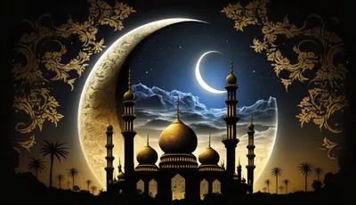 عکس طراحی شگفت انگیز معماری مساجد اسلامی در ماه رمضان و فرهنگ اسلامی