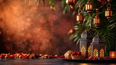 عکس فریم پس زمینه ای زیبا برای ماه رمضان با فضای خالی برای متن