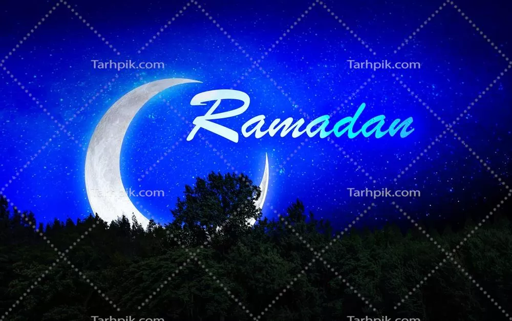 عکس تصویری زیبا از ماه و ستاره ها در آسمان شب رمضان کریم