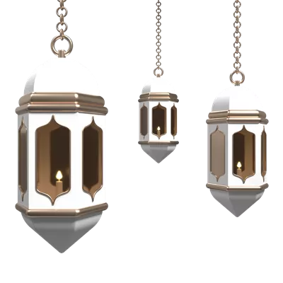 عکس دوربری چراغ های زینتی طلایی برای تزئینات ماه رمضان و عید فطر