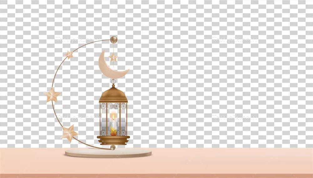 عکس دوربری تصویری زیبا از منبر اسلامی با چراغ های سنتی و نمادهای مذهبی