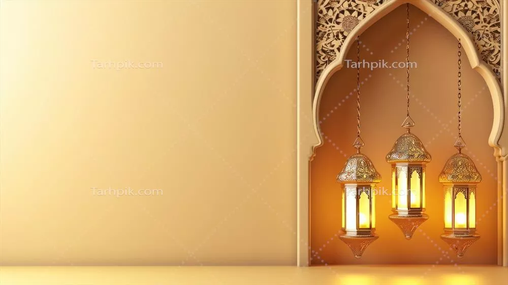 عکس فریم پس زمینه ای زیبا برای ماه رمضان با فضای خالی برای متن شما