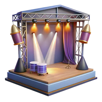 عکس دوربری اجرای کنسرت با نورپردازی مینیمالیستی و شفاف در صحنه