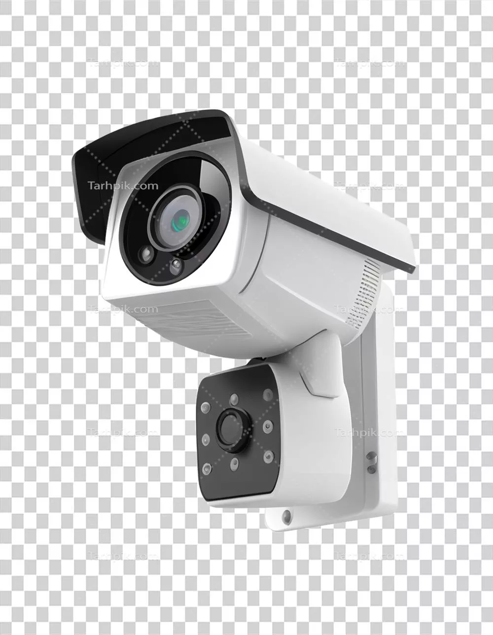 عکس دوربری دوربین مداربسته امنیتی با طراحی هوش مصنوعی بر روی پس زمینه شفاف