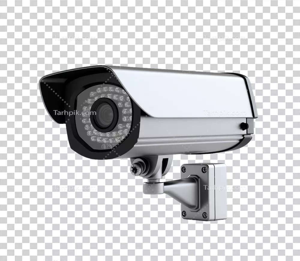 عکس دوربری دوربین مداربسته امنیتی با طراحی شفاف و پس زمینه شفاف