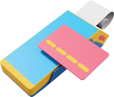 عکس دوربری دستگاه پرداخت NFC: ترمینال POS با قابلیت چاپ رسید و نمایشگر کارت اعتباری