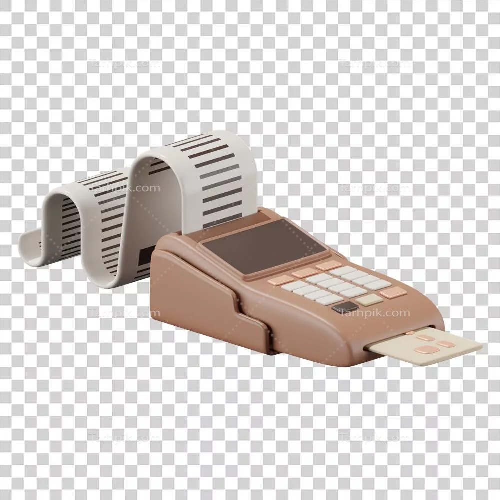 عکس دوربری مدل سه بعدی از دستگاه پرداخت برای خرید آنلاین و تجربه کاربری مدرن