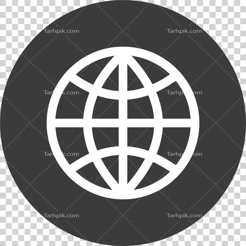 عکس دوربری نماد اینترنت در دایره سیاه: نمادی از ارتباطات مدرن و دیجیتال