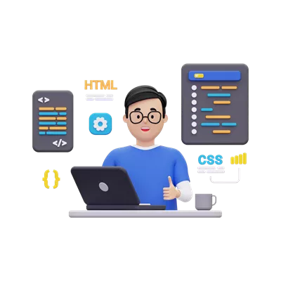 عکس دوربری توسعه دهنده وب سه بعدی در حال کار بر روی لپ تاپ - تصویر جذاب