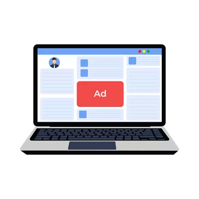 عکس دوربری طراحی تبلیغات آنلاین و نمایش آن ها در وب سایت ها و اپلیکیشن ها