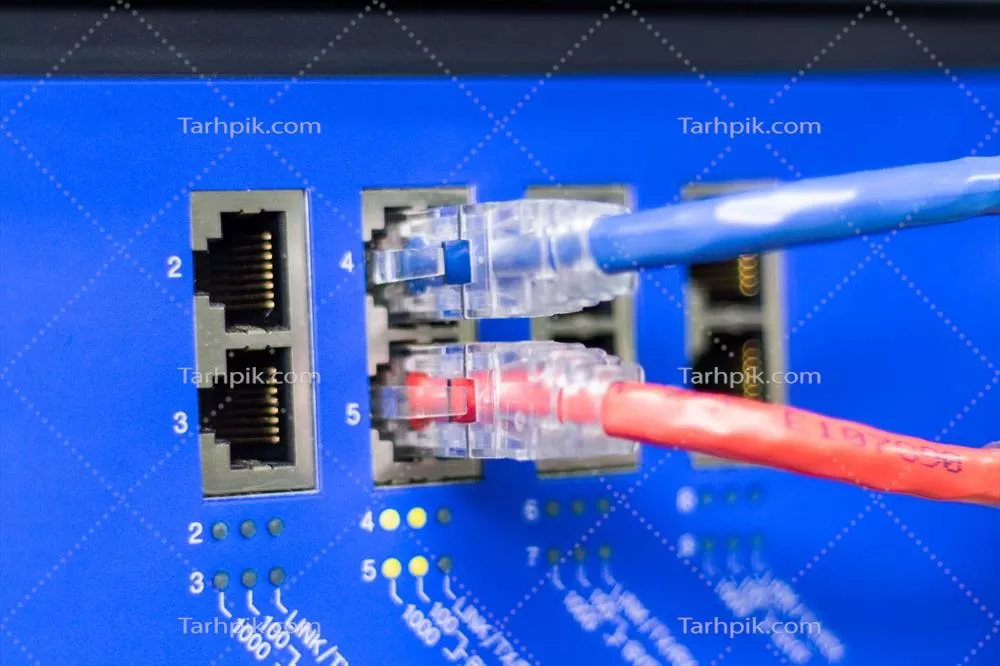 عکس کابل های شبکه برای اتصال پورت سوئیچ و برقراری ارتباط اینترنتی