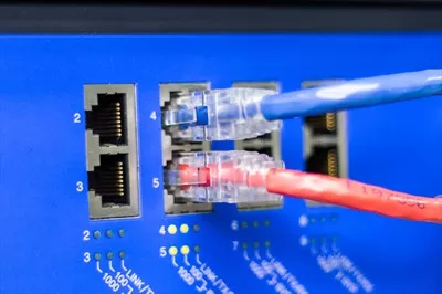 عکس کابل های شبکه برای اتصال پورت سوئیچ و برقراری ارتباط اینترنتی