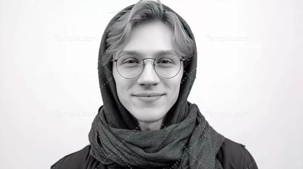 مردی با عینک و شال که در نگاه اول توجه را جلب میکند