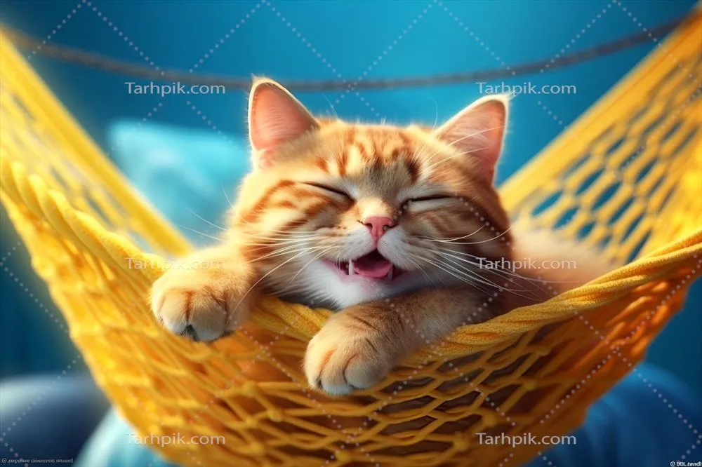 گربه‌ گنجشک‌ خواب ناز در هماموک در روز بین‌المللی گربه‌ها با هوش مصنوعی تولیدی