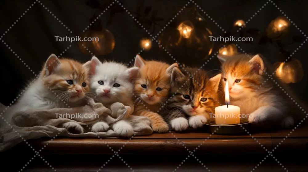 گربه بچه خواب آرام و راحت در حال چرت زدن با حالتی بانمک و دوست‌داشتنی