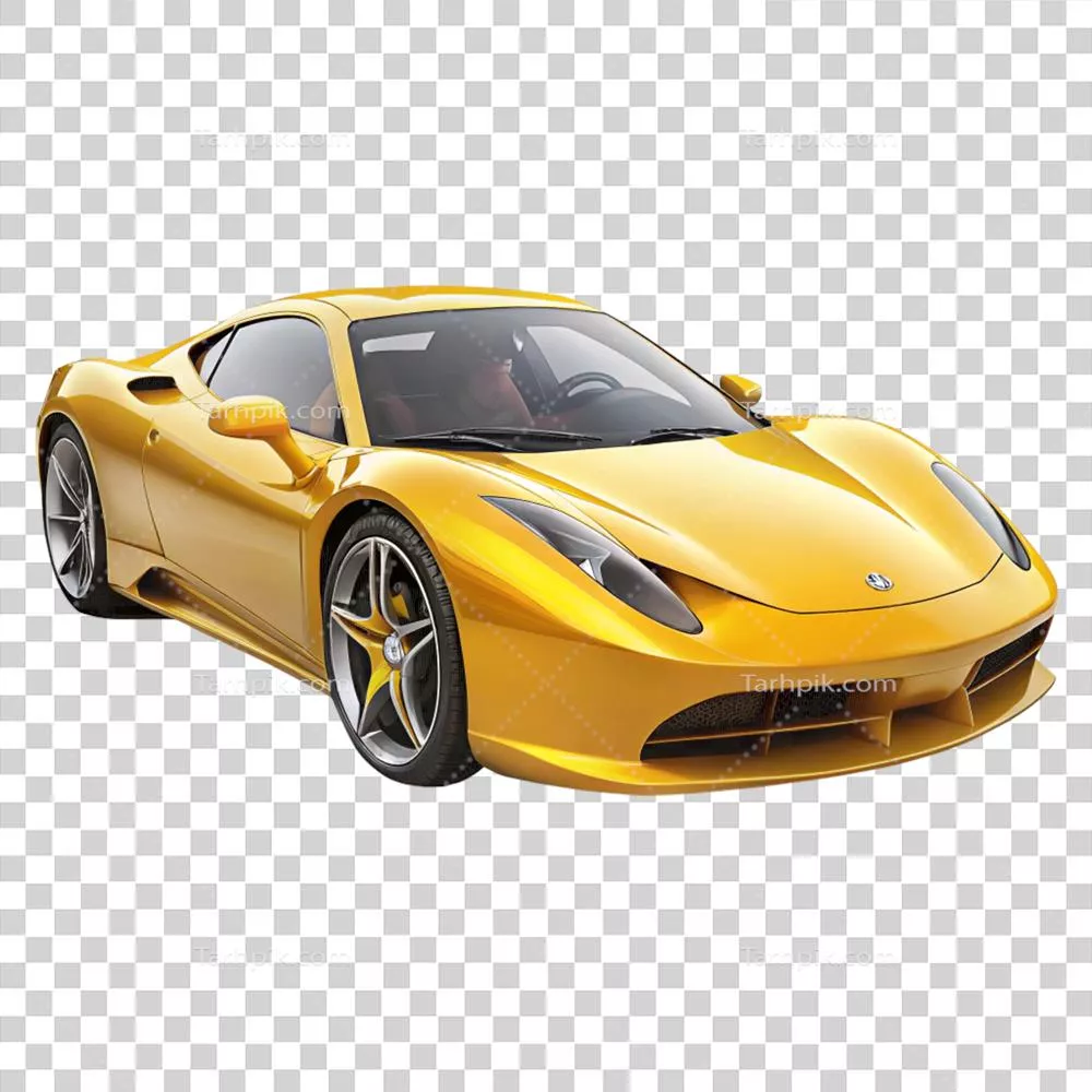 خودروی اسپرت لوکس زرد شگفت‌انگیز با رندر سه‌بعدی با کیفیت بالا