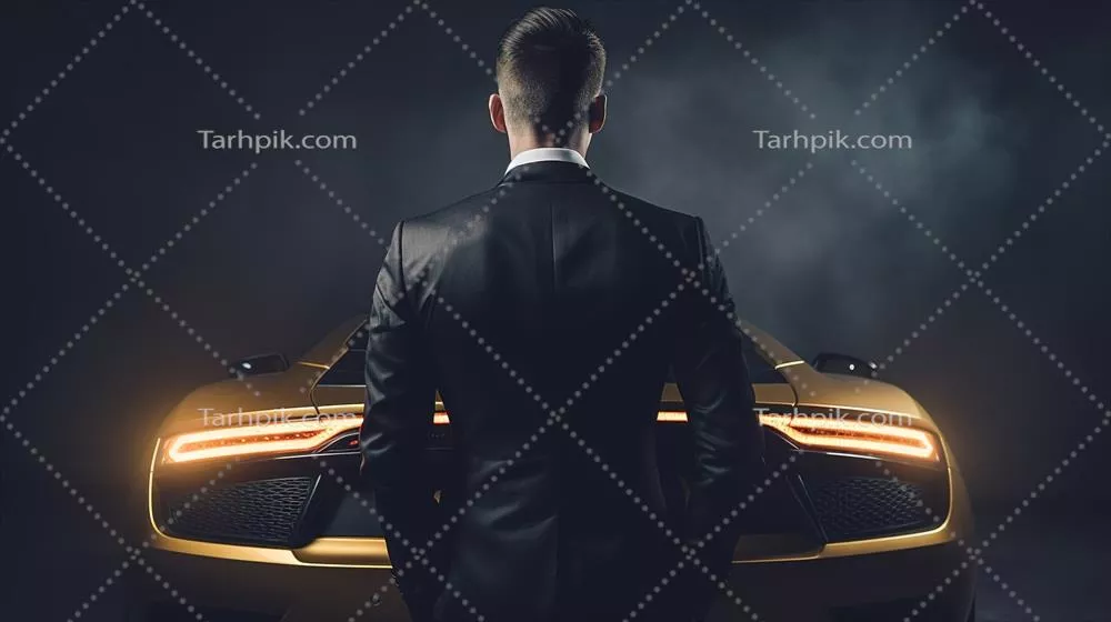 ثروتمندترین انسان در برابر یک خودروی سوپر لوکس: نمایی از تجمل و قدرت اقتصادی