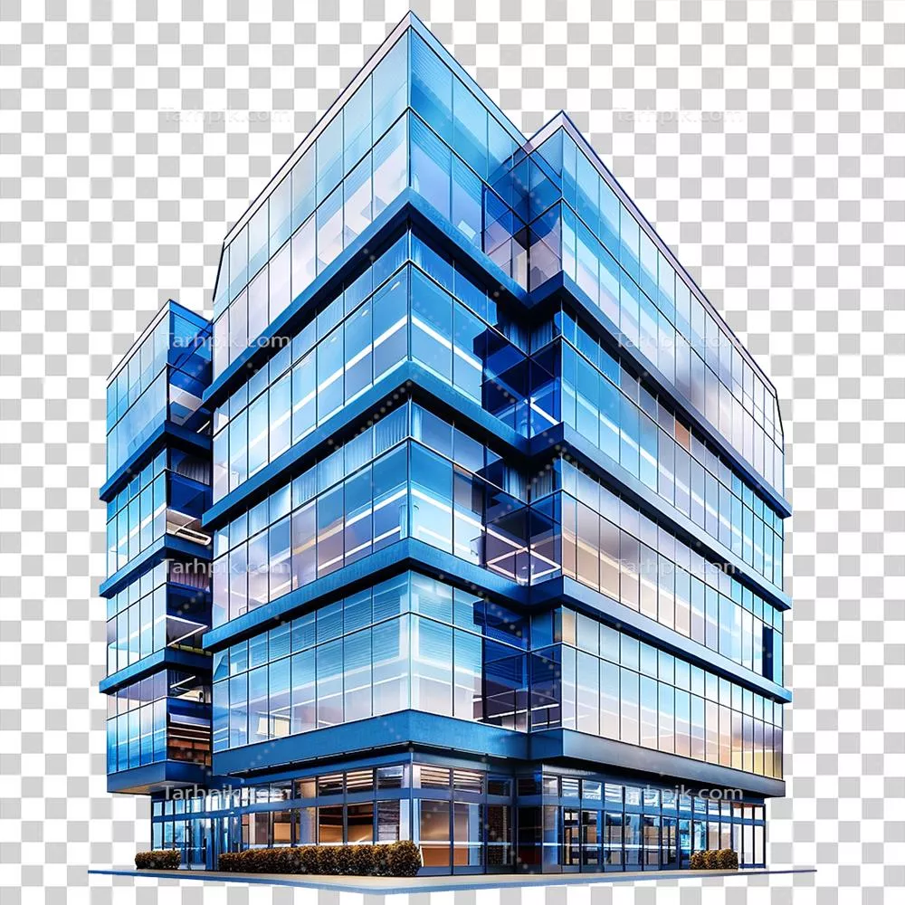 ساختمان مرکز تجاری جدا شده بر روی پس‌زمینه شفاف