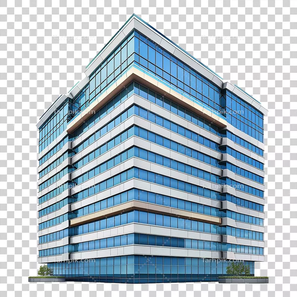 ساختمان مرکز کسب و کار با پس زمینه شفاف و جدا شده