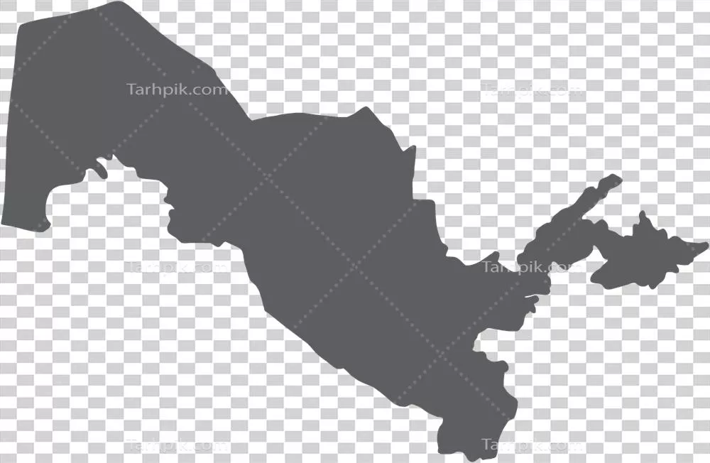 طراحی دودی دستی از نقشه ازبکستان با جزئیات زیبا و هنری