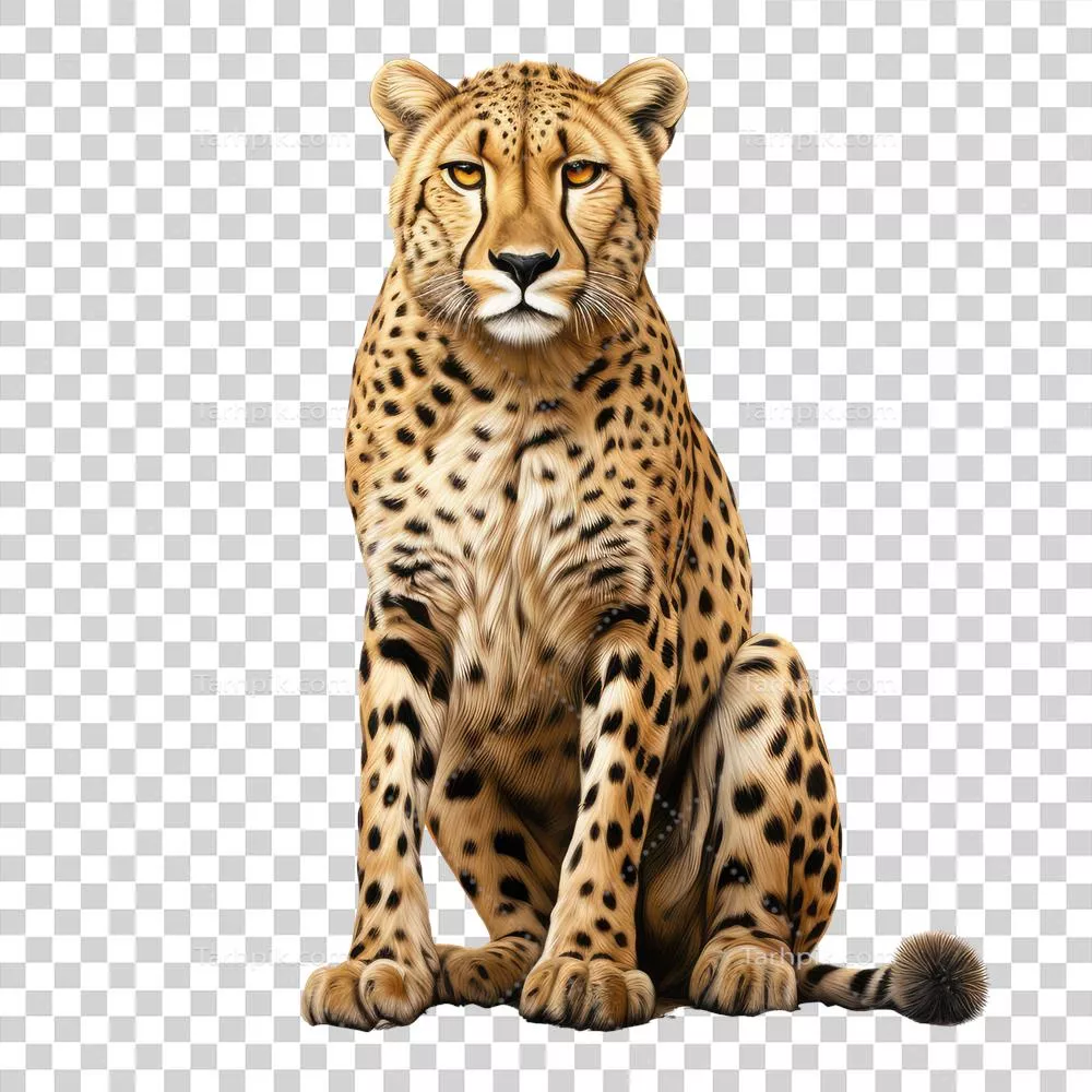 چیتای تنها در پسزمینه شفاف - تولید شده با هوش مصنوعی