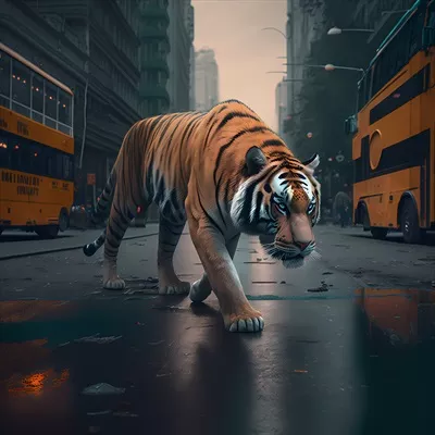 تصویرسازی زیبای ببر با استفاده از هوش مصنوعی و هنر دیجیتال