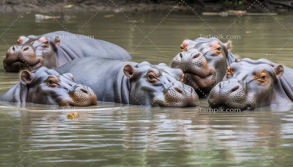 تصویری از یک گروه بزرگ از حیوانات وحشی که به دوربین نگاه میکنند