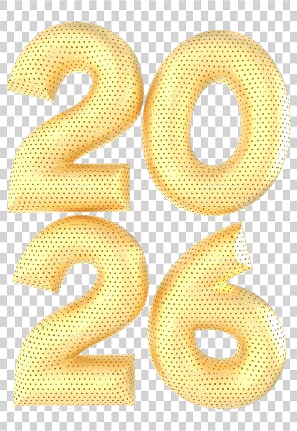 سال نو 2026 با عدد طلایی سه بعدی - طراحی شگفت انگیز و مدرن