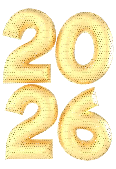 سال نو 2026 با عدد طلایی سه بعدی - طراحی شگفت انگیز و مدرن