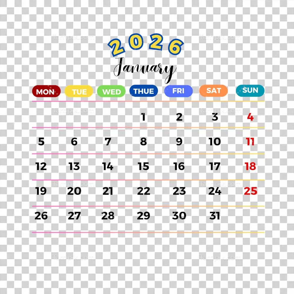 تقویم ژانویه 2026: برنامه‌ریزی رویدادها و تعطیلات